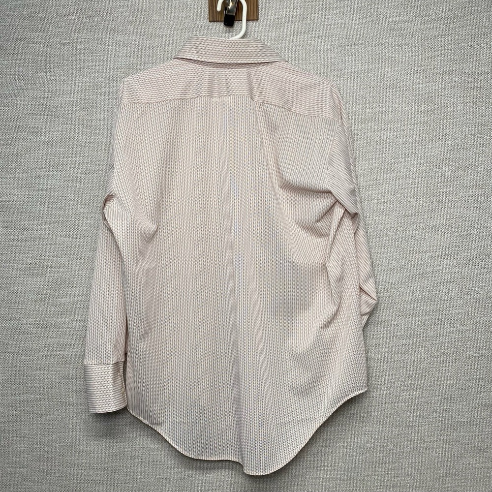 70s Shirt 16.5 33 Disco Mod MCM Woodstock Butterfly Dagger Chevron Herringbone - Picture 3 of 7